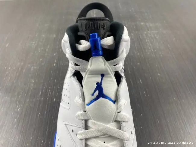 Official Maikesneakers 384664-107 (2014) Jordan Blue Air Retro 6 Sport 0402